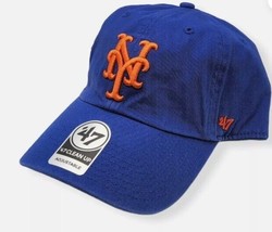 &#39;47 Cl EAN Up New York Mets Royal Blue Adjustable Strap Baseball Cap New - £14.73 GBP