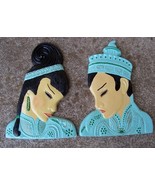 Oriental  Romantic Couple Chalk/Plaster Wall Plaques Faboulous! - $34.65