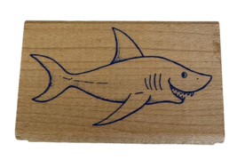 All Night Media Rubber Stamp Happy Shark Ocean Sea Life Fish Card Making... - $5.99