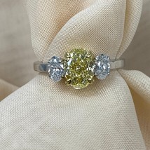 3 Stein 1.22 Karat Igi Gelb Oval Kunstdiamanten Grown Diamant Verlobungs... - $61,637.75 MXN