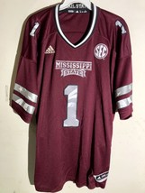 Adidas Premier NCAA Jersey Mississippi State Bulldogs #1 Burgundy sz 2XL - £16.81 GBP