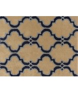 Moroccan Scroll Tile Taupe Handmade Persian Style Woolen Area Rug - 6&#39; x 9&#39; - $718.56 CAD