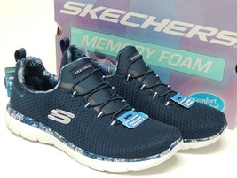 Skechers Summits Party Mix Size US 8.5 M EU 38.5 Women&#39;s Slip-On Shoes Navy - £40.58 GBP