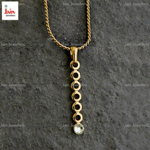 Fine Jewelry 18 Kt Real Solid Yellow Minimalist Bridesmaids CZ Necklace Pendant - $2,033.00+