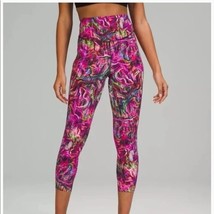 Lululemon Sz 4 Fast Free High-Rise Tight 25&quot; *Nulux Hyper Flow Pink Multi - $39.96