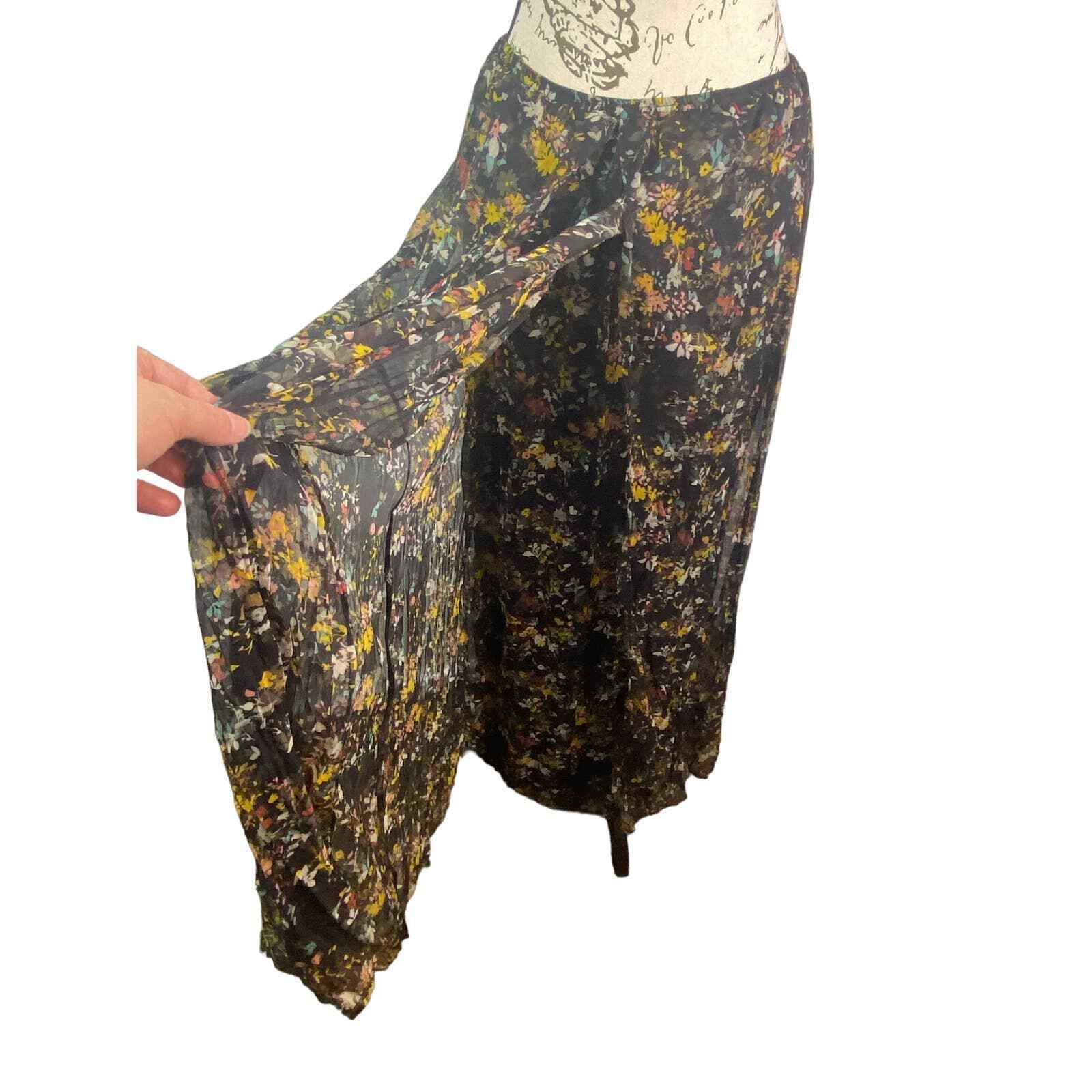 Primary image for Willow & Clay Chiffon Layered Floral Maxi Skirt Lined Rayon USA Women Size L