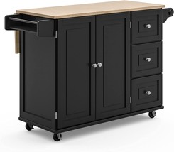 A Rolling Mobile Kitchen Island With Storage And A Towel Rack, The Homes... - £279.30 GBP