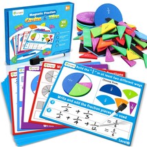 D-FantiX Magnetic Fraction Tiles &amp; Fraction Circles Activity Set, Math Manipulat - £30.59 GBP