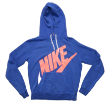 Nike Mens Blue Sweatshirt Medium Logo Pink Graphic Hoodie Pullover Red Tag - $21.51