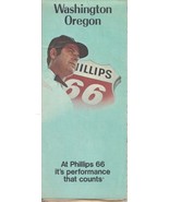 Vintage 1972 Phillips 66 Washington Oregon State Highway Travel Road Map  - $2.92