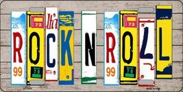 Rock N Roll Wood License Plate Art Novelty Metal License Plate LP-7950 - $284.59 MXN