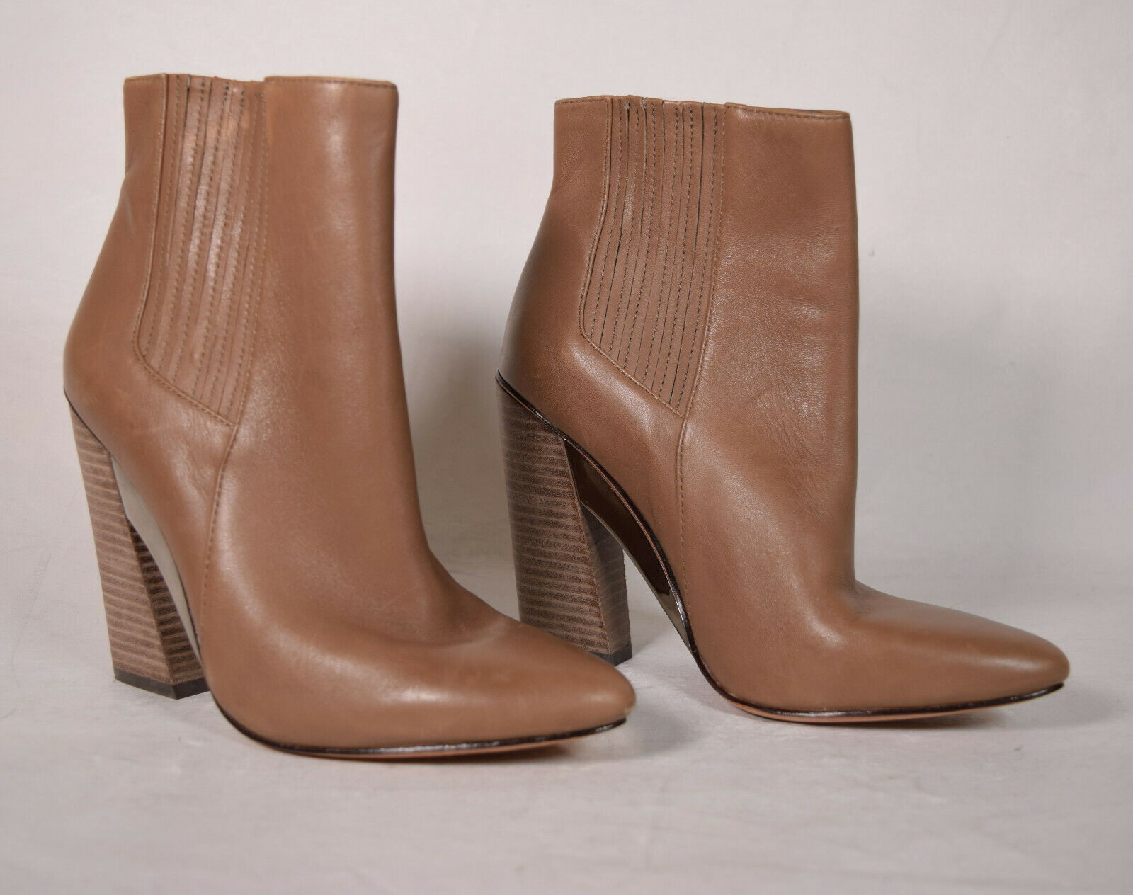 Primary image for BCBG Max Azria Boots Metild Beige Brown Leather Heel Booties Shoes 6 M Womens