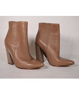 BCBG Max Azria Boots Metild Beige Brown Leather Heel Booties Shoes 6 M W... - $59.76 CAD