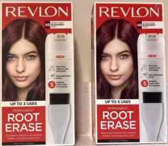 2 Pack  Revlon Permanent Root Erase 4B Burgundy Hair Color Touch Up Discontinued - £17.20 GBP
