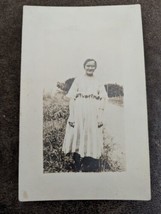 RPPC Pretty Smiling Lady Field Above Waist Dress Postcard Vintage 1910s? AZO - £7.59 GBP