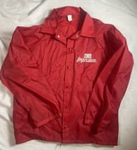 TNT Alltrans Red Nylon Snap Button Jacket Rain Lightweight Mens Size Large - £10.99 GBP