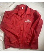 TNT Alltrans Red Nylon Snap Button Jacket Rain Lightweight Mens Size Large - £11.18 GBP