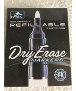 ReThinc 6 Refillable Dry Erase Markers Fine Point Black Blue &amp; Red Colors. - $20.15 CAD
