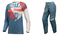 Thor MX Blue Steel Vintage White Sector Split Dirt Bike Womens Gear Jersey Pants - £80.91 GBP