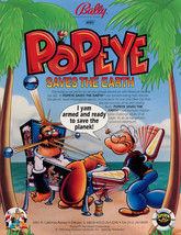 Popeye Saves The Earth Pinball Flyer Brochure Original 1994 Sailor UNUSED - $17.10