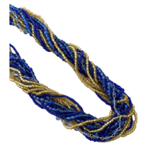 Blue Moon Bohemian Seed Bead Collection Gold Blue 11 Strand Mix Bulk Beads - $6.79