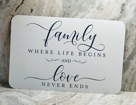 Greenbrier  Placement/Napperon 12x18”-Family Where Life Begins/Love Neve... - $8.79