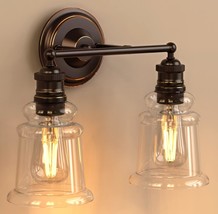 Bronze Vanity Lights For Bathroom 2 Light, Antique Vanity, Bulb Not Included - £75.69 GBP