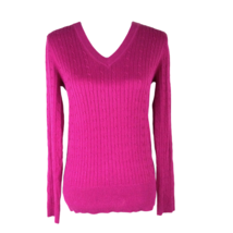 Tommy Hilfiger Women&#39;s Cable Knit Pullover Size M V-Neck 100% Cotton Swe... - £13.13 GBP