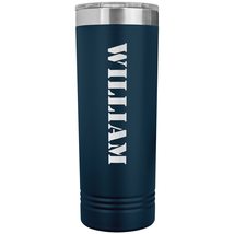 William - 22oz Insulated Skinny Tumbler Personalized Name - Navy - £26.37 GBP