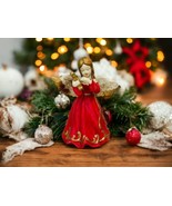 Angel With Harp Ceramic Music Box Christmas Hark The Herald Angels Sing ... - £29.45 GBP