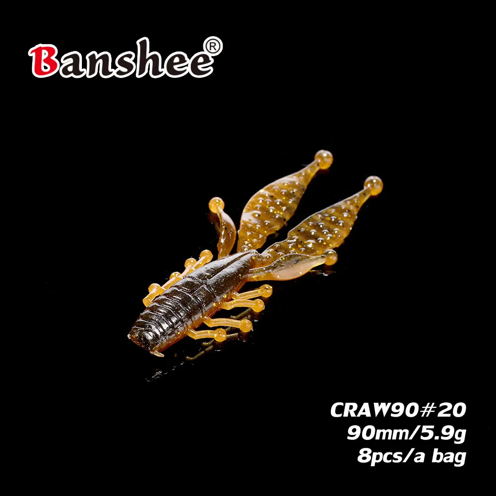 Banshee Perfect Soft Baits Fishing Lures 90Mm 5.9G Worm Texas Rig Craw Lure For  - £48.92 GBP