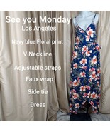 See You Monday Navyblue Floral Faux Wrap Dress Size XL - £22.18 GBP