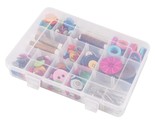 18 Grids Plastic Organizer Box With Dividers, Clear Compartment Containe... - £10.19 GBP
