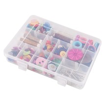 18 Grids Plastic Organizer Box With Dividers, Clear Compartment Containe... - $12.99