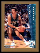 1992-93 Fleer #308 Tony Bennett Charlotte Hornets RC Rookie - £1.82 GBP