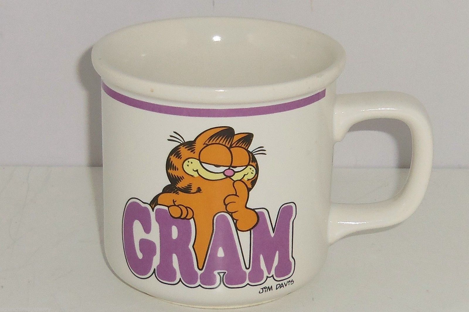 Garfield Coffee Mug Cup Cat Enesco Gram 1978 Ceramic Vintage Retired Gramma - $34.95