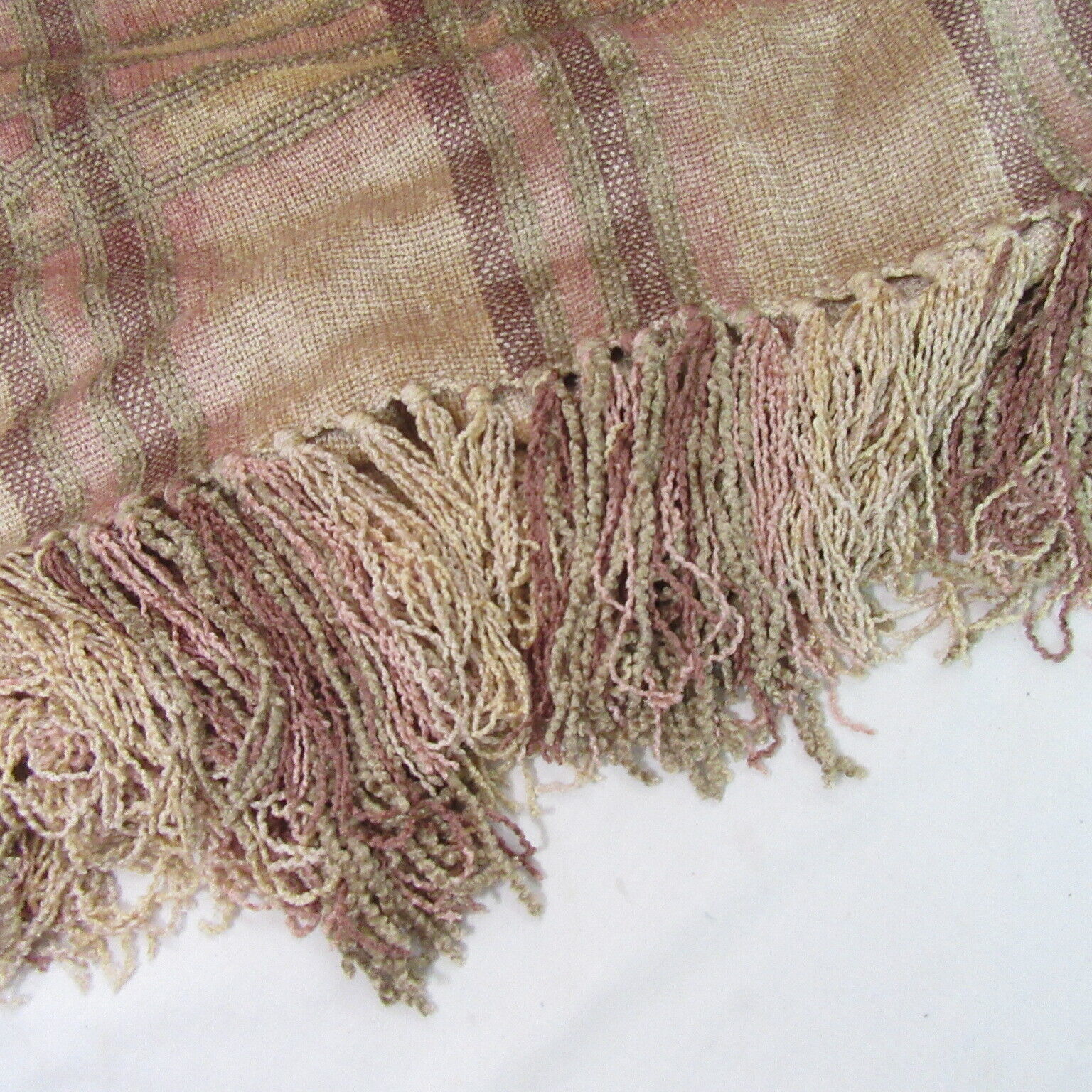 Chris Madden Goodwin Weavers Hunt Plaid Chenille Fringed Throw Blanket