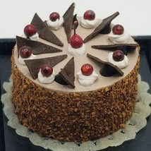 Dollhouse Miniature Choco Forest Cake Chocolate Cherry on Top Vintage Artesian - £35.50 GBP