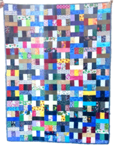 Handmade Patchwork Quilt, Wall Hanging, Lap Quilt Display 45x60 Colorful... - $68.27 CAD