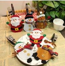 3 Christmas Table Decorations Cutlery Place Holders Covers Setting Xmas Santa UK - £4.91 GBP