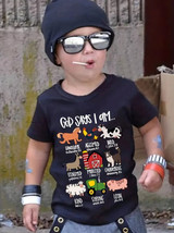 Cute Animals And Letter Print Boys Creative T-shirt, Casual Lightweight (5/6) - £6.21 GBP