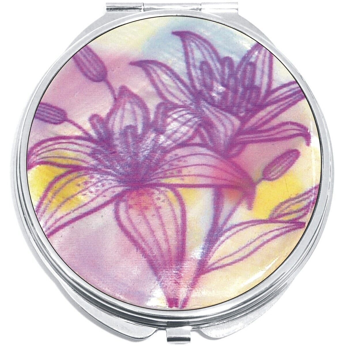 Pretty Flower Compact with Mirrors - Perfect for your Pocket or Purse - $11.76