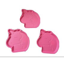 Unicorn Plates 3pk Your Zone Plastic Shaped Kids Pink Color Microwave Safe - $9.42