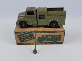 Vintage Hubley Kiddie Toy Plastic Bell Telephone truck w/ Box &amp; Shovel #327 - £81.01 GBP