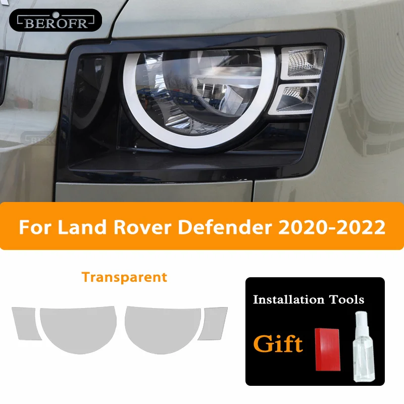 Car Headlight Protective Film For   Defender 2020-2022 Headlamp Restoration Blac - £127.53 GBP