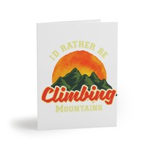 Personalized Greeting Cards, &quot;I&#39;d Rather Be Climbing Mountains Watercolo... - £26.28 GBP+