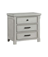 Farmhouse Light Gray Nightstand | 3-Drawer Wood Bedside Cabinet - $10,063.82 MXN
