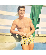 1955 George Nader Photo Play Magazine Page Classic Actor Beach Swim Trun... - $370.74 MXN