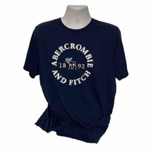 Abercrombie &amp; Fitch Round Moose Trademark Logo Mens XXL 2XL T-Shirt Embr... - £17.45 GBP