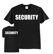 SECURITY-NEW BLACK T-SHIRT-FRONT &amp; BACK PRINT-S-M-L-XL-FOR CONCERTS-CLUB... - £15.94 GBP